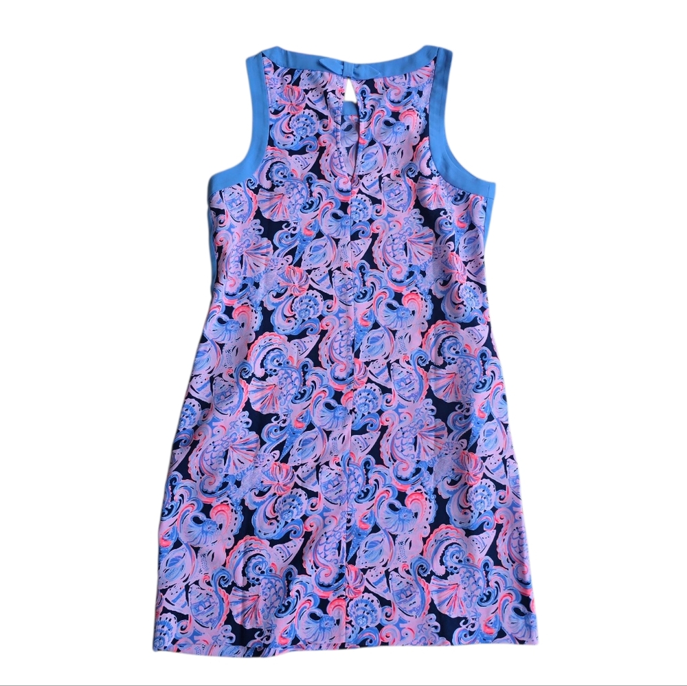 Lilly Pulitzer Angie Stretch Shift High Tide Navy Its For Shore Dress Size 10 - Picture 8 of 8